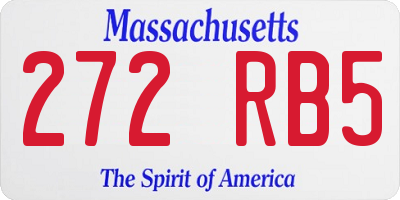 MA license plate 272RB5