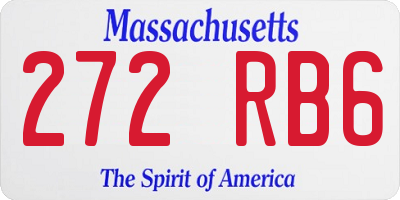 MA license plate 272RB6