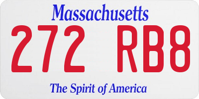 MA license plate 272RB8