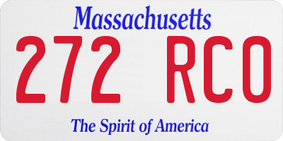 MA license plate 272RC0