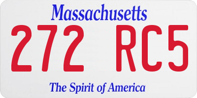 MA license plate 272RC5