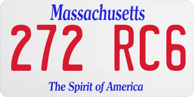 MA license plate 272RC6