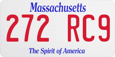 MA license plate 272RC9