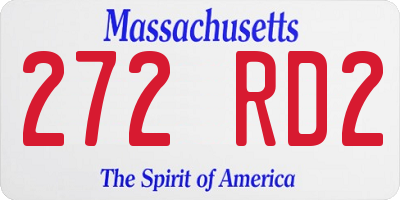 MA license plate 272RD2