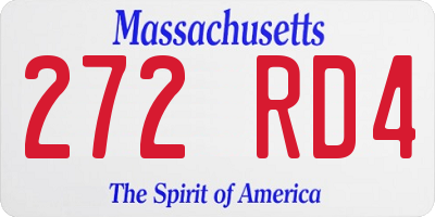 MA license plate 272RD4