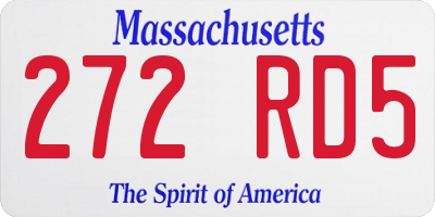 MA license plate 272RD5
