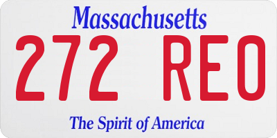 MA license plate 272RE0