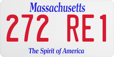 MA license plate 272RE1
