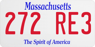 MA license plate 272RE3