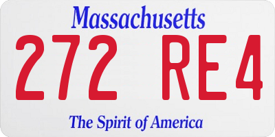 MA license plate 272RE4