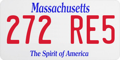 MA license plate 272RE5