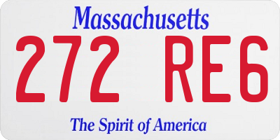 MA license plate 272RE6