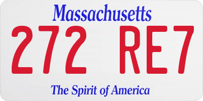 MA license plate 272RE7