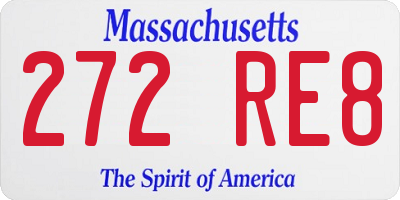 MA license plate 272RE8