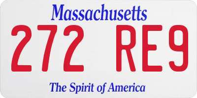 MA license plate 272RE9