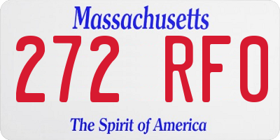 MA license plate 272RF0