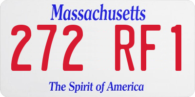 MA license plate 272RF1