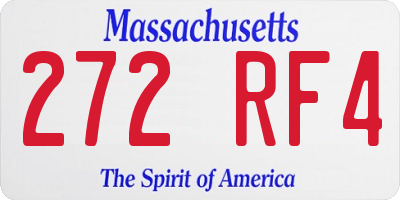 MA license plate 272RF4