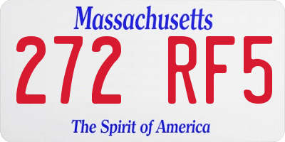 MA license plate 272RF5