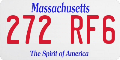 MA license plate 272RF6