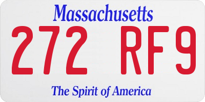 MA license plate 272RF9