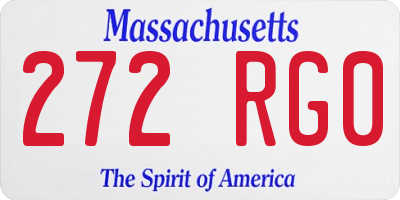 MA license plate 272RG0