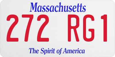 MA license plate 272RG1