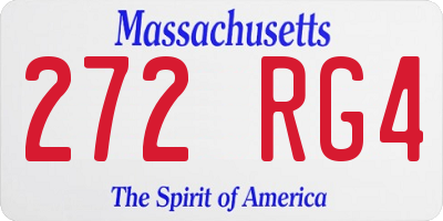 MA license plate 272RG4
