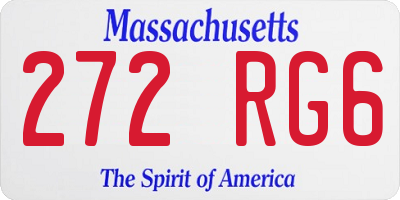 MA license plate 272RG6
