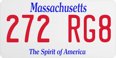 MA license plate 272RG8