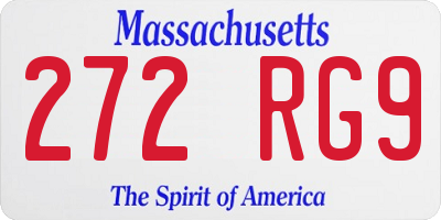 MA license plate 272RG9