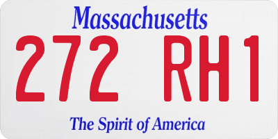 MA license plate 272RH1