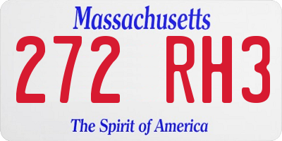 MA license plate 272RH3
