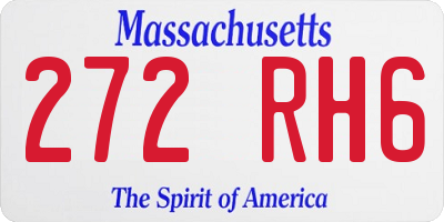 MA license plate 272RH6
