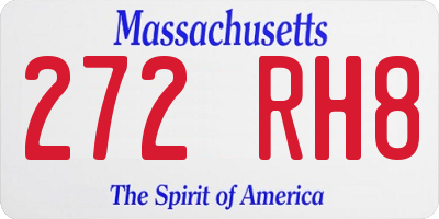 MA license plate 272RH8