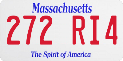 MA license plate 272RI4