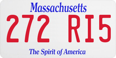 MA license plate 272RI5