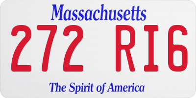 MA license plate 272RI6