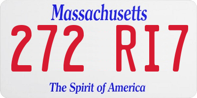 MA license plate 272RI7