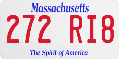 MA license plate 272RI8