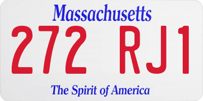 MA license plate 272RJ1