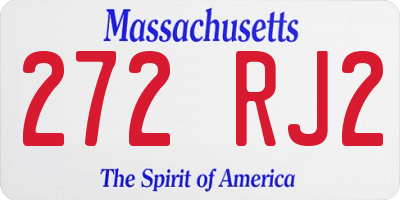 MA license plate 272RJ2