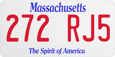 MA license plate 272RJ5