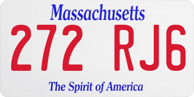 MA license plate 272RJ6