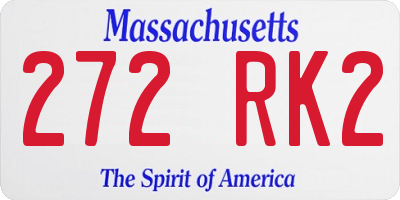 MA license plate 272RK2