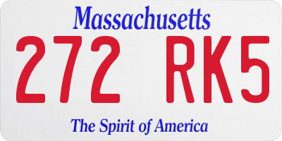 MA license plate 272RK5