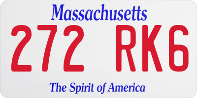 MA license plate 272RK6