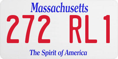MA license plate 272RL1