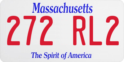 MA license plate 272RL2