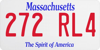 MA license plate 272RL4